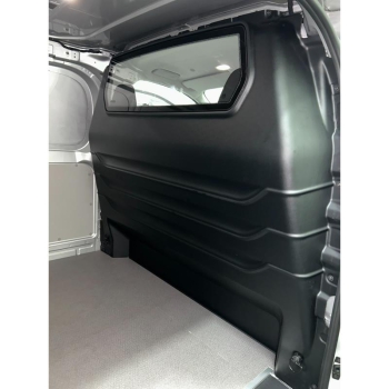 Trennwand B-Säule ABS - Ford Transit Custom II/ VW New Transporter T7 - mit Scheibe, stoffbezogen 