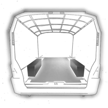 Radkastenschutz Holz (Grau) - VW Caddy Maxi (2004-2020) - L2 (Schiebetüren beidseitig)