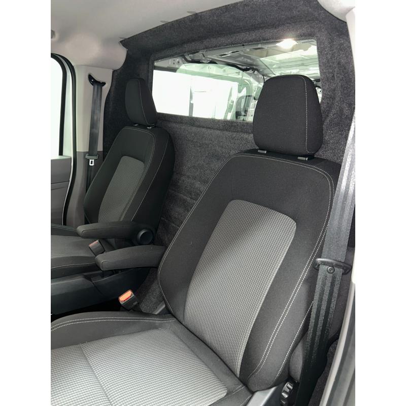 Trennwand B-Säule ABS - Ford Transit Custom II/ VW New Transporter T7 - mit Scheibe, stoffbezogen 