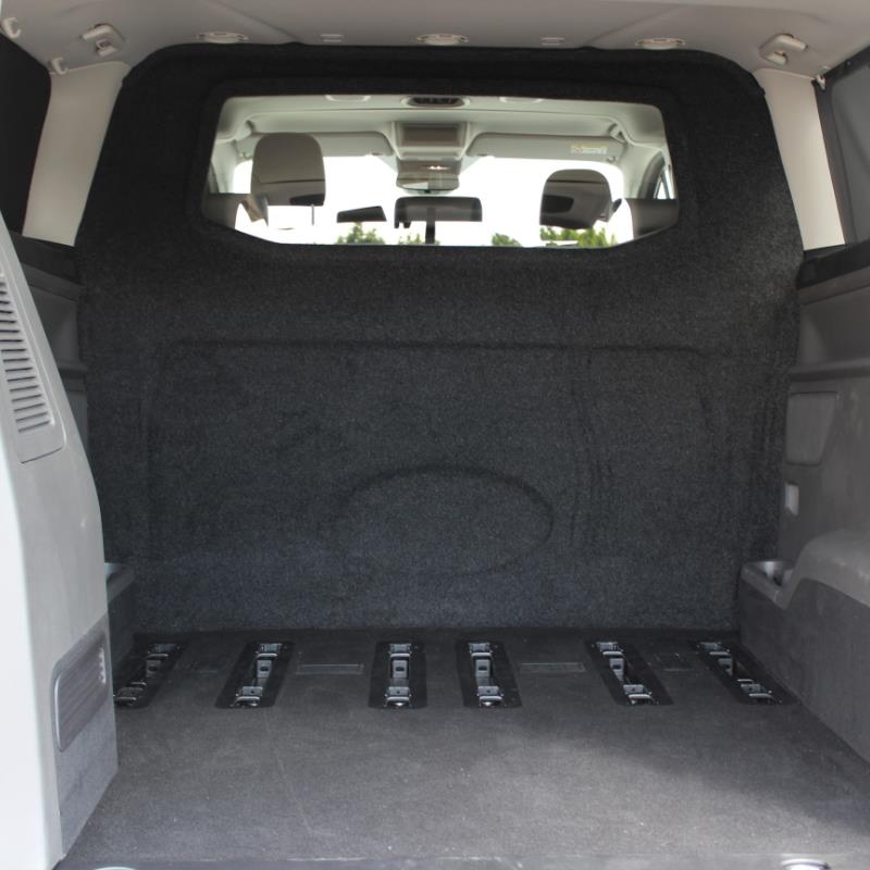 Trennwand C-Säule GfK - Ford Custom I (12-23) - mit Scheibe, beidseitig stoffbezogen (Tourneo)