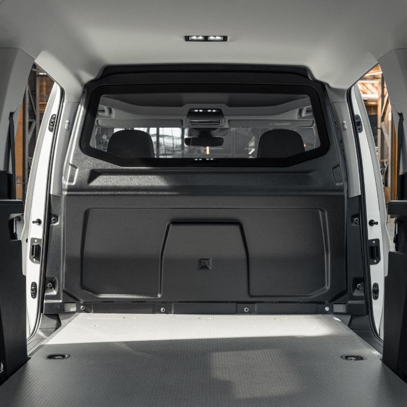 Trennwand B-Säule ABS - VW Caddy V Life (ab 20-)/ Ford Connect Tourneo III (ab 24-) - mit Scheibe